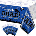 6 Pack Graduation Tablecloth Party Decorations, Class of 2026 Congrats Grad Plastic Tablecover Party Supplies, Blue Rectangle Graduation Table Decorations for College High School Party, 54 x 108 Inch
