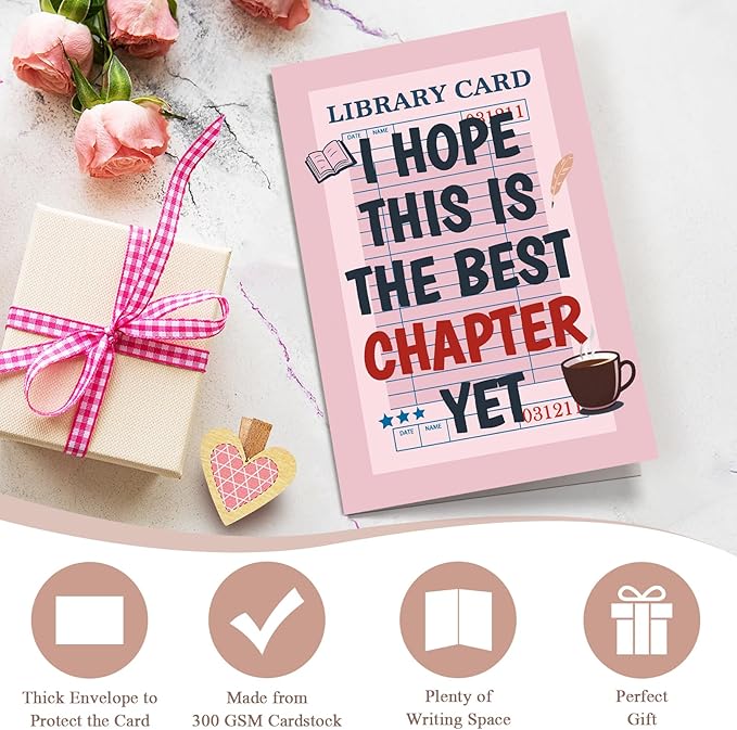 Funny New Chapter Card for Him Her, Hilarious Good Luck Card, Inspirational Congratulations Cards Gift for New Beginning, I Hope This Is The Best Chapter Yet