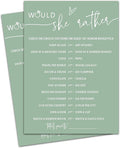 Would She Rather Bridal Shower Game, Sea Green Bridal Shower Games, 30 Elegant Wedding Game for Bachelorette Engagement Party Supplies - A09