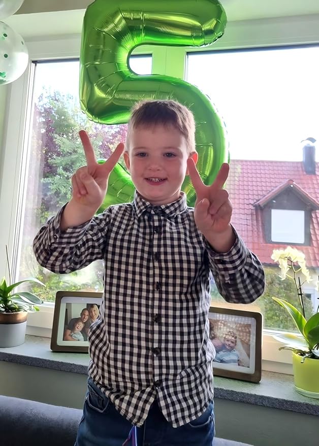 Large Light Green 40 Inch Birthday Number 5 Balloon, Light Green Five 5th 15 25 35 50 55 Birthday Anniversary Celebration Decorations, Foil Mylar Helium Numbers 5 Balloons Girl Boy Party Supplies