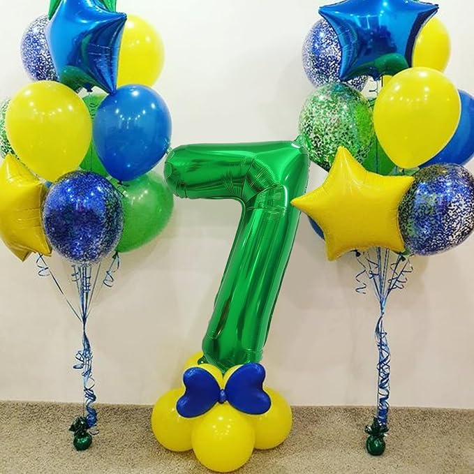 Number Balloons Green Party Balloon - Giant Number 7 Balloon, 40 Inch Large Balloon for St. Patrick's Day Games Theme Birthday Decoration, Girls Boys Party Supplies
