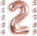 AULE 40 Inch Big Rose Gold 2 Balloon Number Large Foil Helium Number Balloons 0-9 Jumbo Giant Happy 2nd Birthday Party Decorations for Boy or Girl Huge Mylar Anniversary Party Supplies