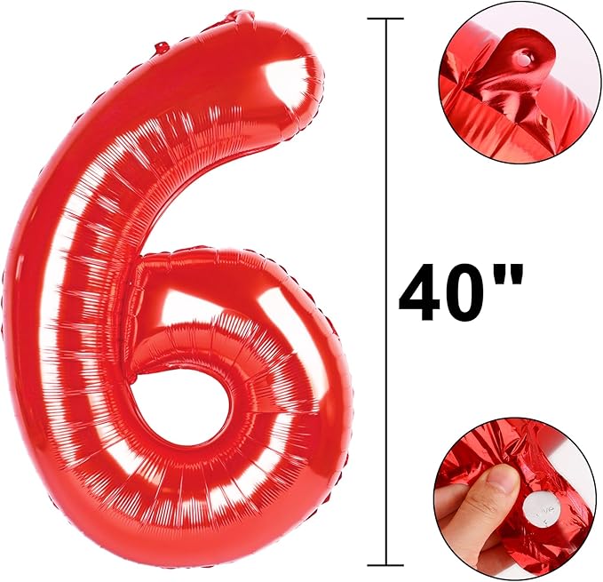 40 Inch Red Number 60 Digital Balloon,Jumbo Mylar Foil Helium Balloon for 60 Balloons for Birthday Party,Wedding Anniversary Party Decorations