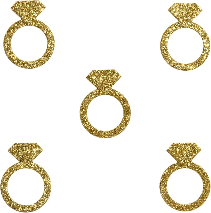 50 x Engagement Ring table confetti/scatter, bachelorette party decorations (Gold)