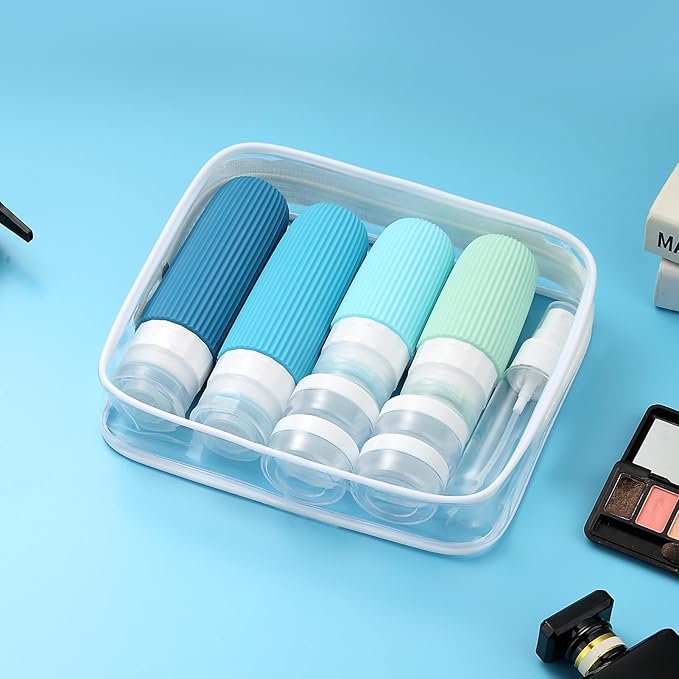 Mrsdry 16 Pack Travel Bottles Set, TSA Approved Leak Proof Silicone Squeezable Containers for Toiletries, Refillable Travel Accessories for Conditioner, Shampoo, Lotion & Body Wash Accessories