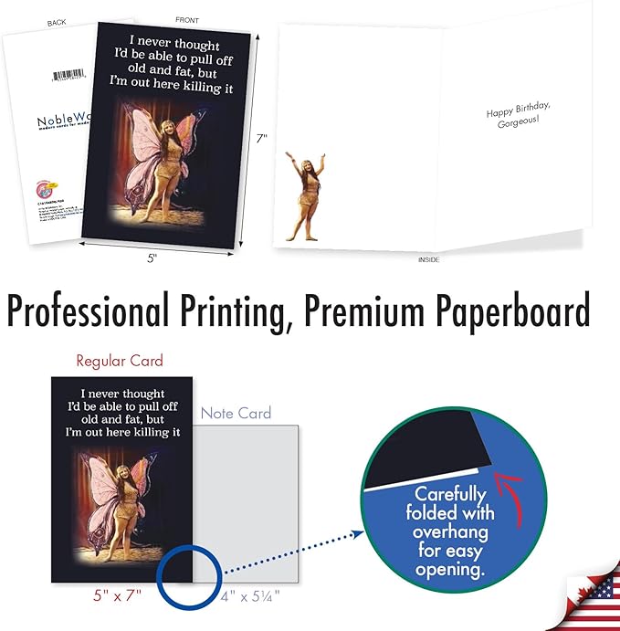 NobleWorks Hysterical Birthday Greeting Card with 5 x 7 Inch Envelope (1 Card) Bday Killing It C10104BDG