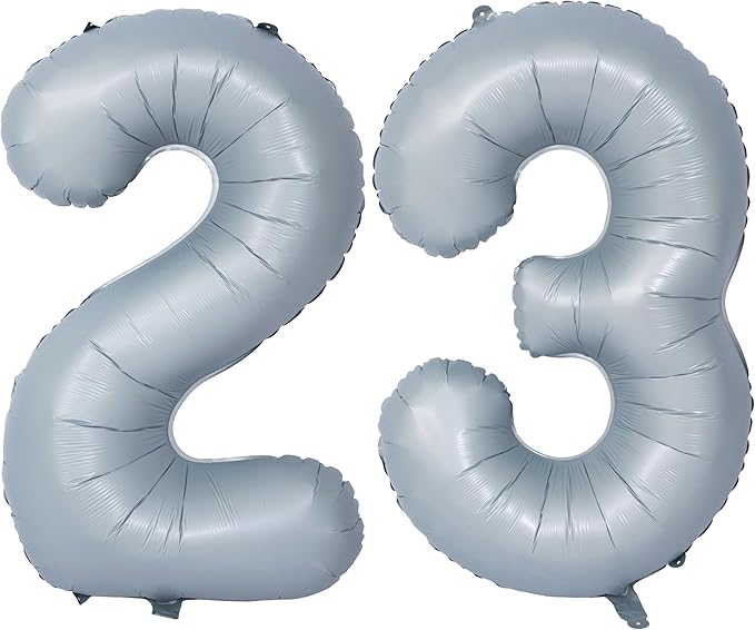 40 In Matte gray Number Balloons Helium Foil Mylar Balloon Birthday Party banquet Decoration 23