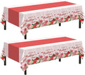 Childom 2 Pack Mothers Day Tablecloth,Mother's Day Party Decorations,54" x 108" Plastic Disposable Tablecloths for Rectangle,Plastic Table Covers for Mom Birthday Party Supplies Holiday Buffet Table
