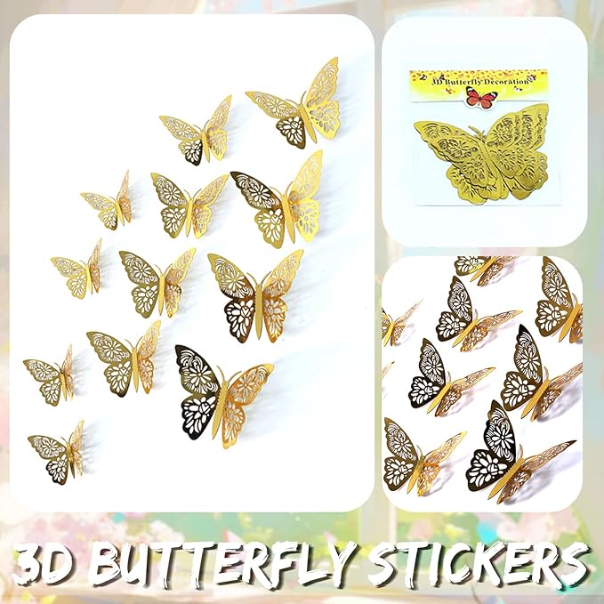 Spring Butterfly Balloon Arch Kit,137Pcs Pastel Pink Green Gold Balloon Garland with 3D Stickers,Big Butterfly Foil Balloon for Girls Fairy Birthday Bridal Baby Shower Tea Party Decoration