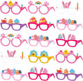 Easter Party Glasses Frames 24 Pcs Easter Bunny Chick Carrot Eggs Easter Photo Booth Party Decorations