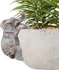 HPMAISON Climbing Elephant Plant Decorations for Pots Planter Flower Pot Hugger Resin Elephant Statue Garden Figurine for Fence Yard Lawn Outdoor Ornaments Office Decorations