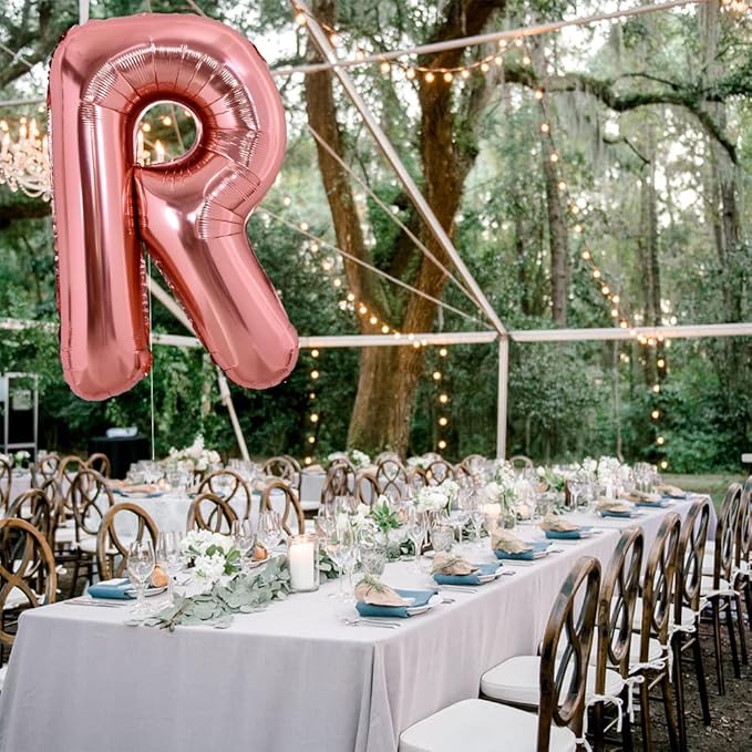 TONIFUL 40 Inch Large Rose Gold Letter R Balloons Giant Alphabet Letter Balloons,Foil Mylar Big Balloons for Birthday Party Anniversary Supplies Decorations