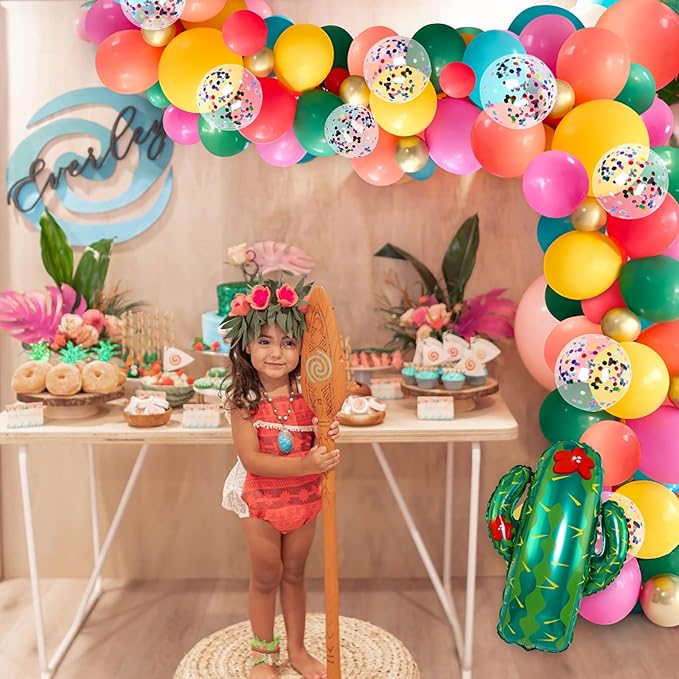 Geefuun Cinco De Mayo Fiesta Party Decorations - Mexican Themed Balloons Garland Arch Kit + Circle Dot Garland for Birthday Decor Supplies (No Air Pump)