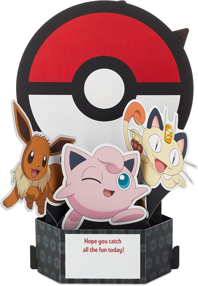 Hallmark Pop Up Birthday Card for Kids (Pokémon) Paper Wonder 3D Card for Birthday Boy