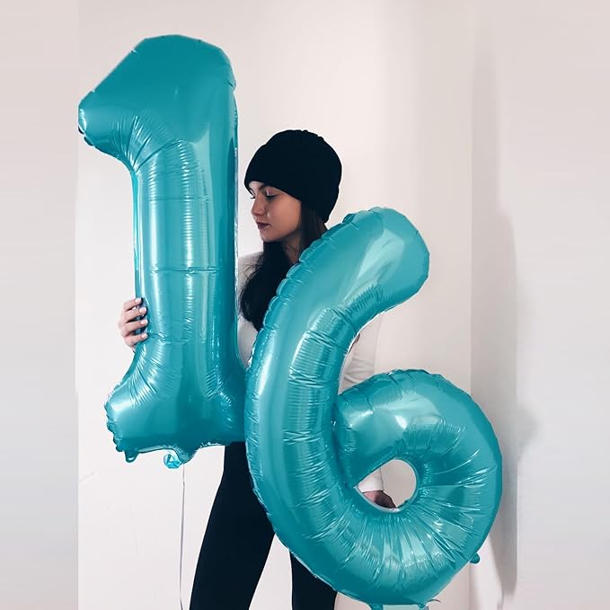 40 Inch Light Blue Number 19 Digital Balloon,Jumbo Mylar Foil Helium Balloon for 19 Balloons for Birthday Party,Wedding Anniversary Party Decorations