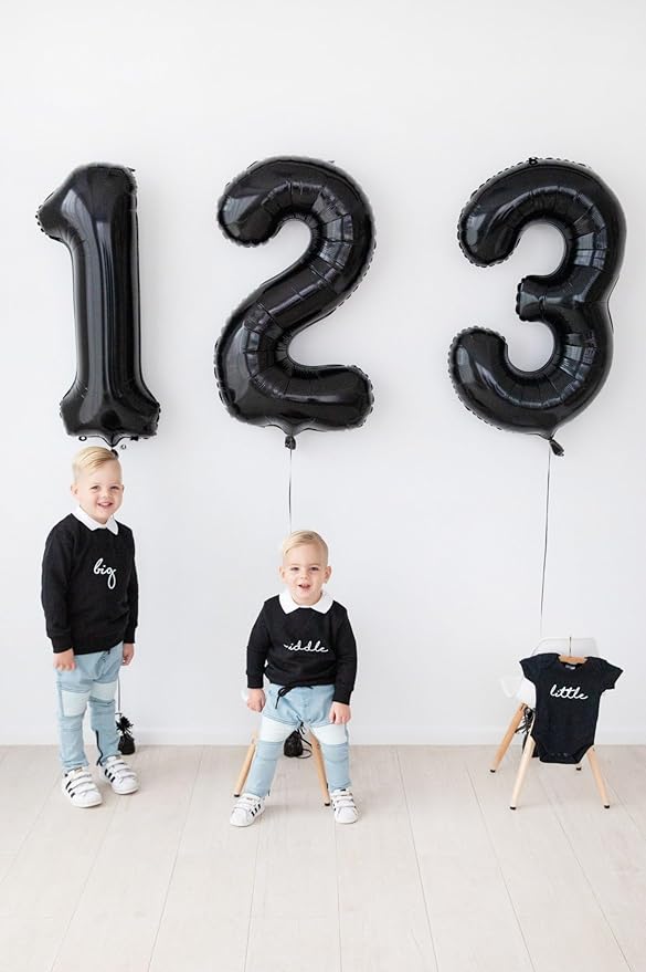Black Number 12 Balloon 40 inch, 12 Number Balloons, 12th Black Birthday Decorations, 12 Year Old Girls Boys Party Supplies