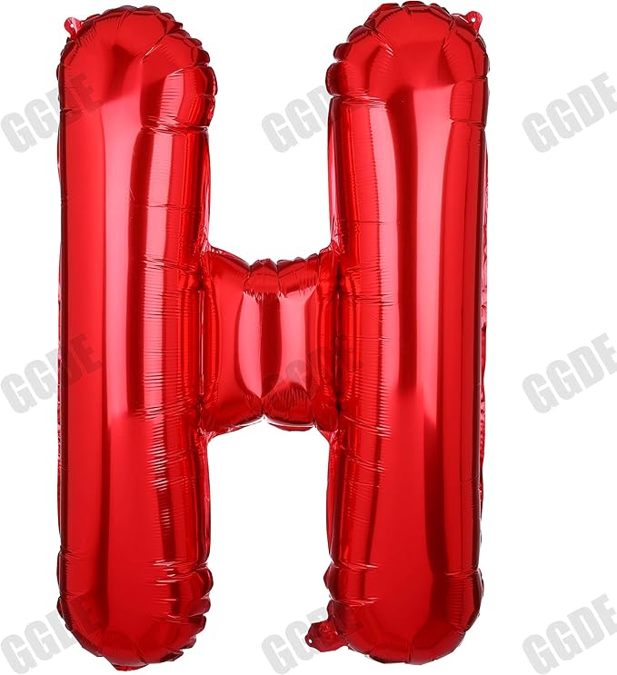 40 Inch Big Red Letter Balloons Foil Mylar Wedding Bachelorette Wedding Birthday Bridal Shower Anniversary Celebration Graduation Party Decoration Alphabet H (A-Z)