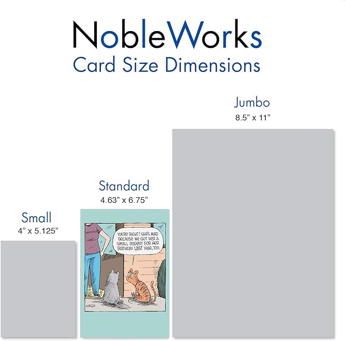 NobleWorks - 1 Humor Birthday Card with Envelope - Funny Cartoons for Birthday Greetings, Celebration Notecard - Rodent Present C3286BDG