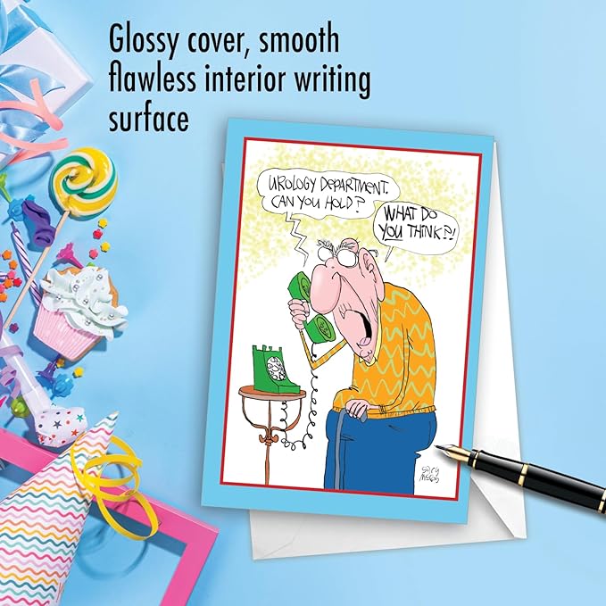 NobleWorks Funny Birthday Greeting Card with 5 x 7 Inch Envelope (1 Card) Bday Urology Department C7262BDG-UA