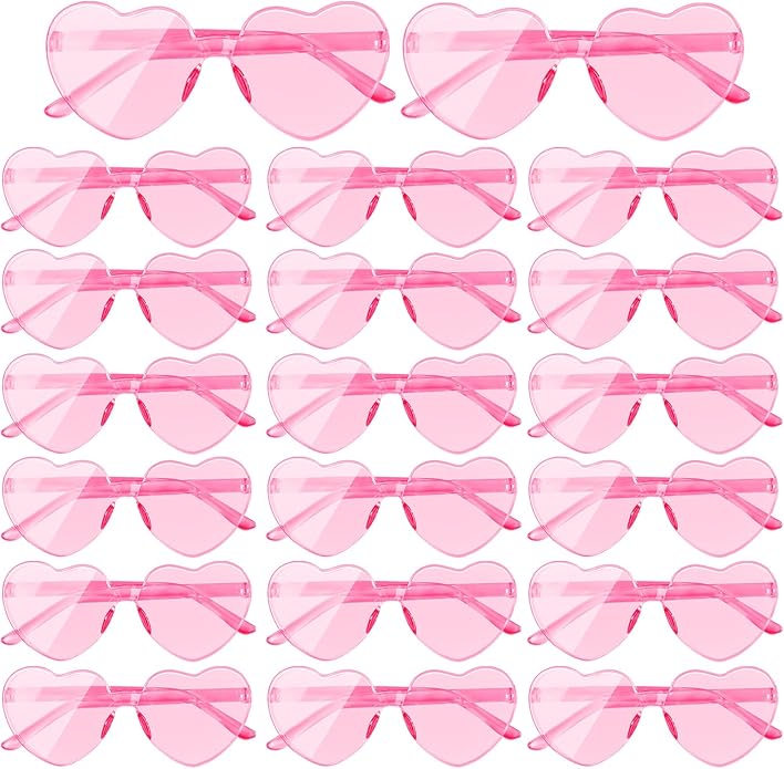 AEAHALY Heart Sunglasses for Women and Men Rimless Heart Shaped Sunglasses Bachelorette Bride Party Accessories