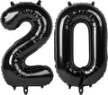 40 Inch Black Number 20 Digital Balloon,Jumbo Mylar Foil Helium Balloon for 20 Balloons for Birthday Party,Wedding Anniversary Party Decorations