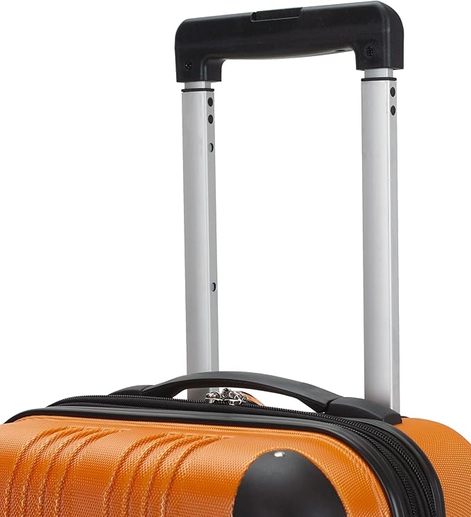 Rockland London Hardside 3 Piece Expandable Spinner Wheel Luggage Set, (20"/24"/28"), Orange