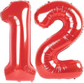 12 Number Balloon 40 Inch, Red Large Number Balloons Birthday Gift for 12 21 Years Old, Maylar Balloon Decorations for Wedding Engagement Graduations Memorial Day's