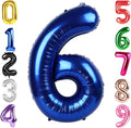 40 Inch Night Blue Number 6 Balloon, Giant 6 Number Balloons for 6th Birthday Decorations, Party Supplies for Baby Boy Girl, Night Blue Party Decor