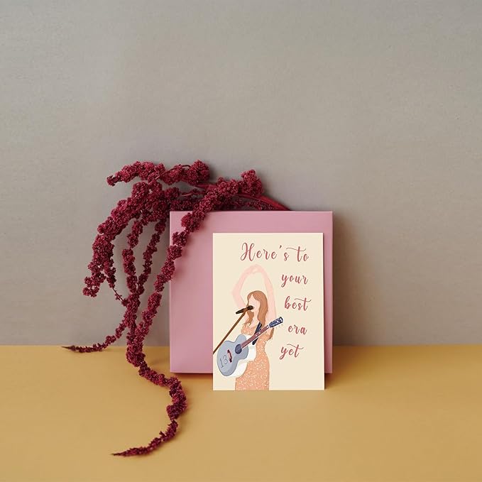 SuperShunhu Funny Birthday Card for Men Woman, Cute Birthday Card for Daughter Son, Music Birthday Card, Here's To Your Best Era Yet