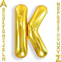AULE 40 Inch Big Letter Balloon Gold K Large Foil Helium Alphabet Balloons A-Z for Birthday Anniversary Graduation New Year Party Decoration Supplies