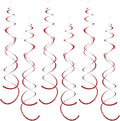 30 Pcs Red Party Hanging Swirl Decorations Plastic Streamer for Ceiling Spiral Decorations Garland for Birthday Wedding Bridal Shower Baby Shower
