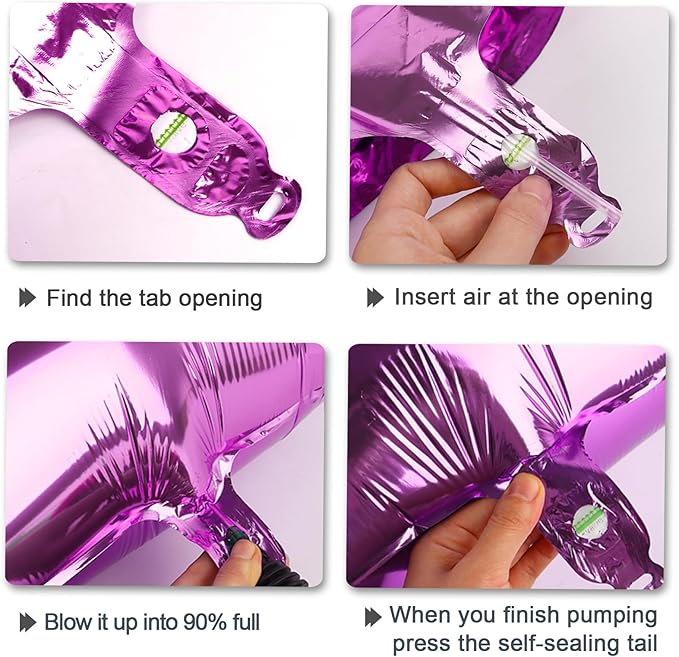 40 Inch Large 10 Balloon Numbers Rose Purple Big Foil Number Balloons Giant Helium Happy Birthday Party Decorations for Man and Women, Huge Mylar Anniversary Party Supplies