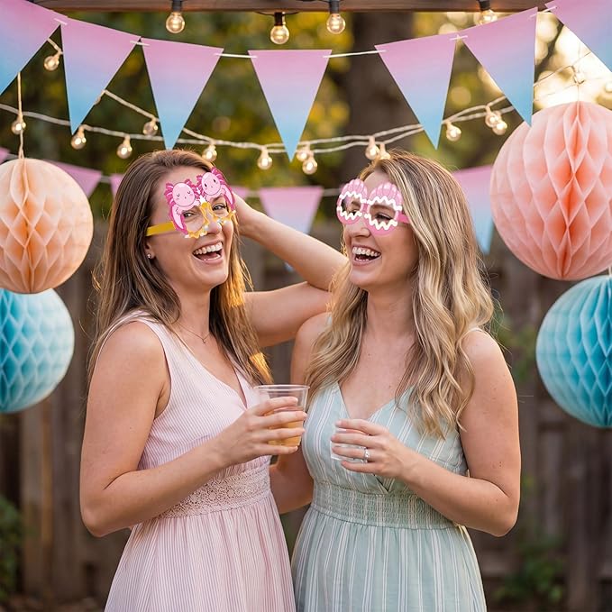 Pajean 36 Pcs Axolotl Party Decorations Eyeglasses Pink Axolotl Themed Paper Glasses Decor Salamander Photo Booth Props Frame for Birthday Pink Baby Shower Salamander Party Decoration Gift