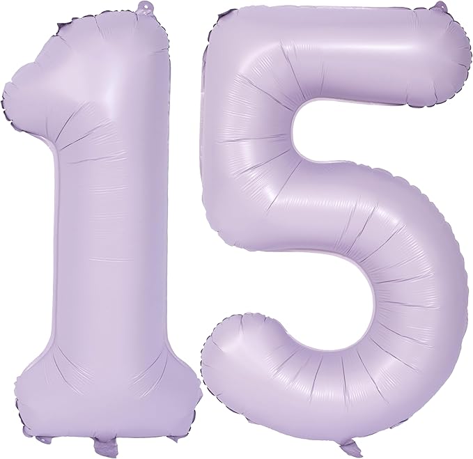 40 In Matte Purple Number Balloons Helium Foil Mylar Balloon Birthday Party banquet Decoration Digital 15