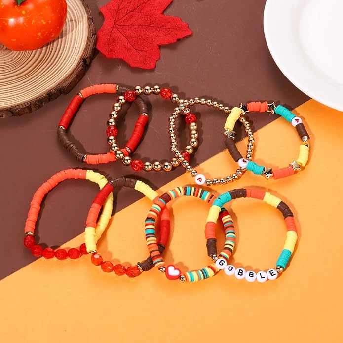 Surfer Heishi Bracelets for Women Stackable Rainbow Vinyl Disc Clay Beaded Stretch Bracelets Elastic Layering Friendship Bracelets Boho Summer Beach Jewelry