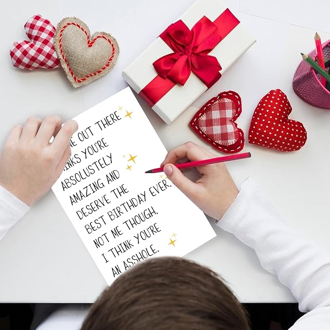 Funny Birthday Card for Men Women, Hilarious Birthday Gifts for Family Friends Coworkers, Cheeky Bday card for Him Her, Black Humor Birthday Card