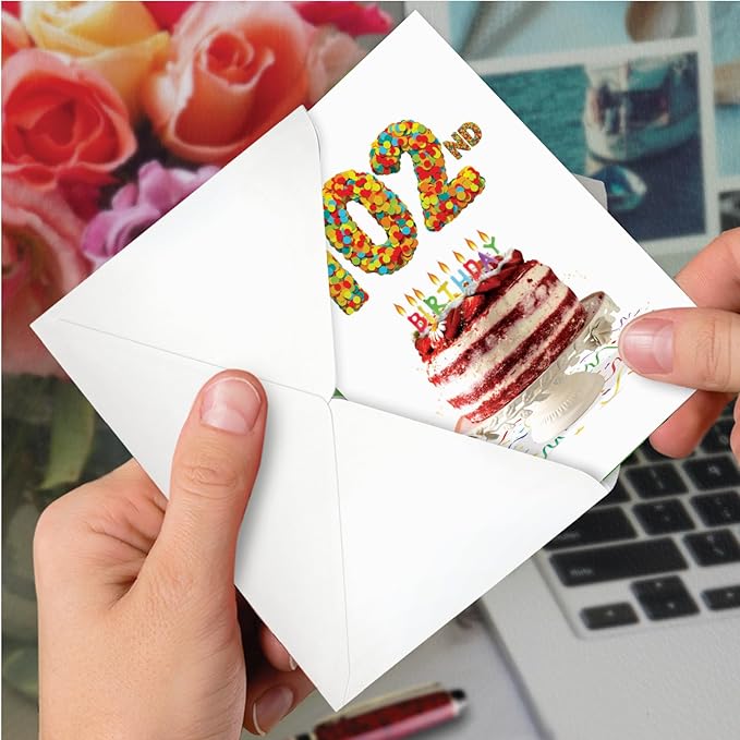NobleWorks - Milestone Birthday Greeting Card with Envelope (4.63 x 6.75 Inch) - Big Day 102 C2765MBG