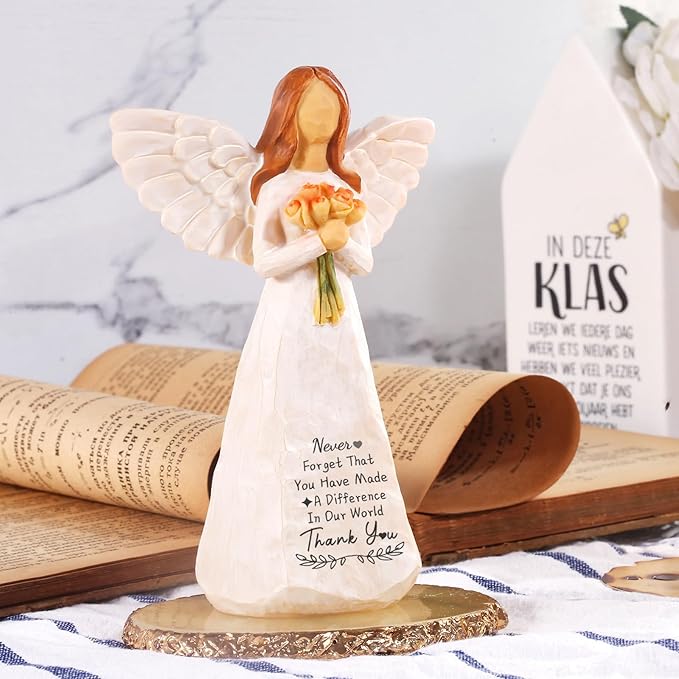 Thank You Gifts for Women,Teacher Appreciation Gifts,5.5'' Handmade Angel Figurine Employee Appreciation Gift,Thank You Gift for Coworker Teacher Nurse Boss Employee Lady