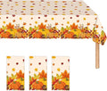 3 Pieces Thanksgiving Disposable Tablecloth, 54 x 108 Inch Rectangle Waterproof Plastic Fall Thanksgiving Theme Tablecloth for Harvest Party Table Decoration