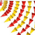 32.8FT Red Gold Glitter Triangle Pennant Banner Flag Metallic Bunting Outdoor Garland for Christmas Graduation Anniversary Birthday Engagement Wedding Anniversary Casino Party Decorations Decor