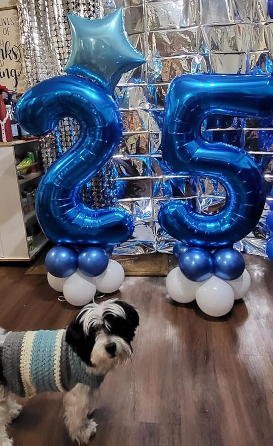 Balloon Numbers 40 Inch 5 Ballon for 5th Birthday Decorations, 15 25 35 50 Big Navy Blue Number Balloons for Wedding Photo Shoot Party Decor