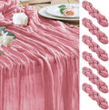 Wokceer Cheesecloth Table Runner 6Pack 10FT Dusty Rose Boho Gauze Cheese Cloth Table Runner for Party Long Rustic Sheer Table Runners for Baby Bridal Shower Wedding Easter Table Decor