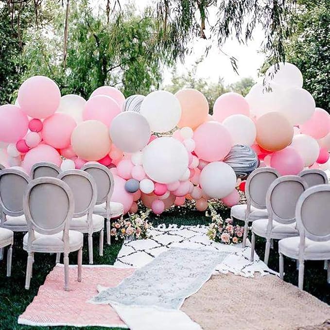 AZOWA 24 Inch White Balloon 10 Large Latex Balloons for Party Wedding Birthday Baby Shower Decoration (White, 10 Pcs)