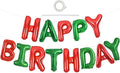 TONIFUL Red Green Happy Birthday Balloons Banner,16 Inch Mylar Foil Birthday Sign Banner for Girls Boys Kids & Adults Birthday Decorations Christmas Party New Year's Eve Supplies