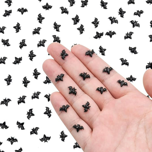 100PCS Halloween Miniature Bats Dollhouse Mini Bats for Crafts Cute Halloween Decor Tiny Bat Decor for Fairy Garden Dollhouse Micro Landscaping Decoration