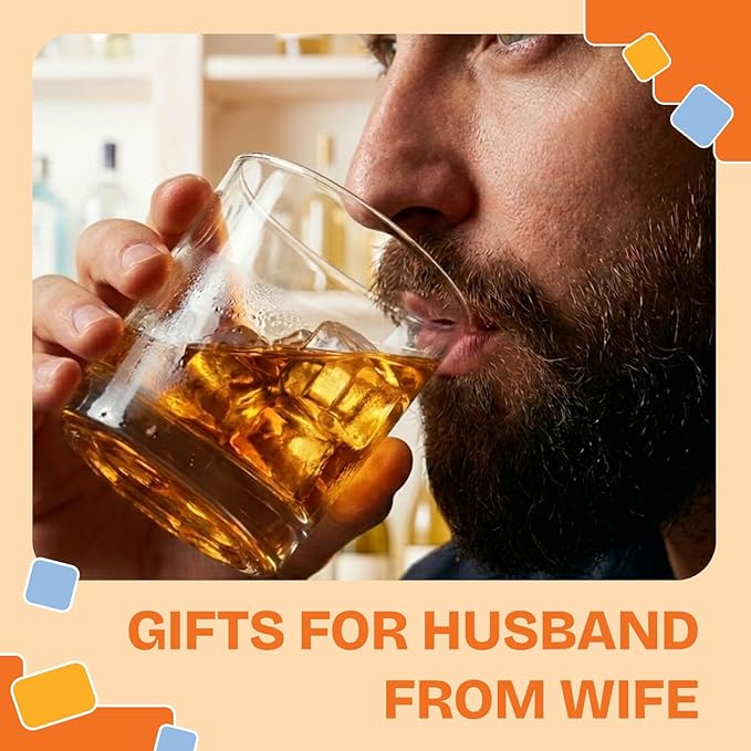 NewEleven Valentines Gifts for Husband from Wife – Husband Birthday Gifts, Wedding Anniversary Present, Unique Husband Birthday Gift Idea, Romantic Gift for Him – Whiskey Glass