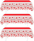 Childom Valentines Day Tablecloth for Valentines Day Decorations Party,3 Pack Disposable Plastic Valentines Table Cloths 54" x 108" Pink Table Cover,Valentines Decor for Wedding Engagement Anniversary