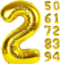 Gold 2 Balloon, Number Balloon 40 Inch, Two Balloon Number Birthday Decorations, Second 2nd Birthday Party Supplies, Number 2 Balloon