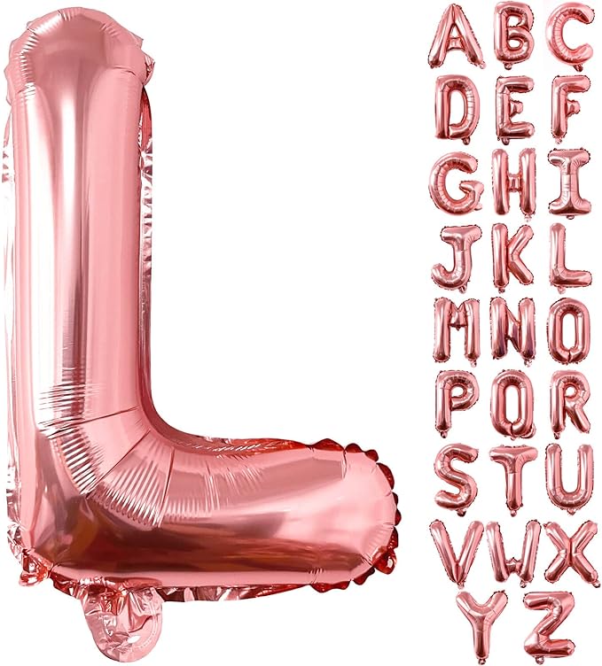 Lovoir 40 Inch Large Rose Gold Letter L Balloons Big Size Jumbo Mylar Foil Helium Balloon for Birthday Party Celebration Decorations Alphabet Rose Gold L
