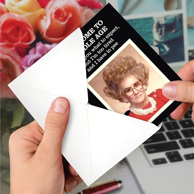NobleWorks Humorous Birthday Greeting Card with 5 x 7 Inch Envelope (1 Card) Bday Welcome To Middle Age C10103BDG